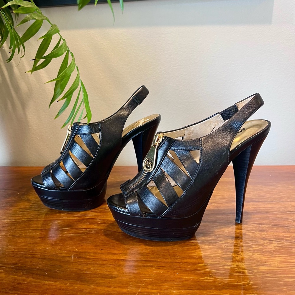 Michael Kors Black Leather Stiletto Heels